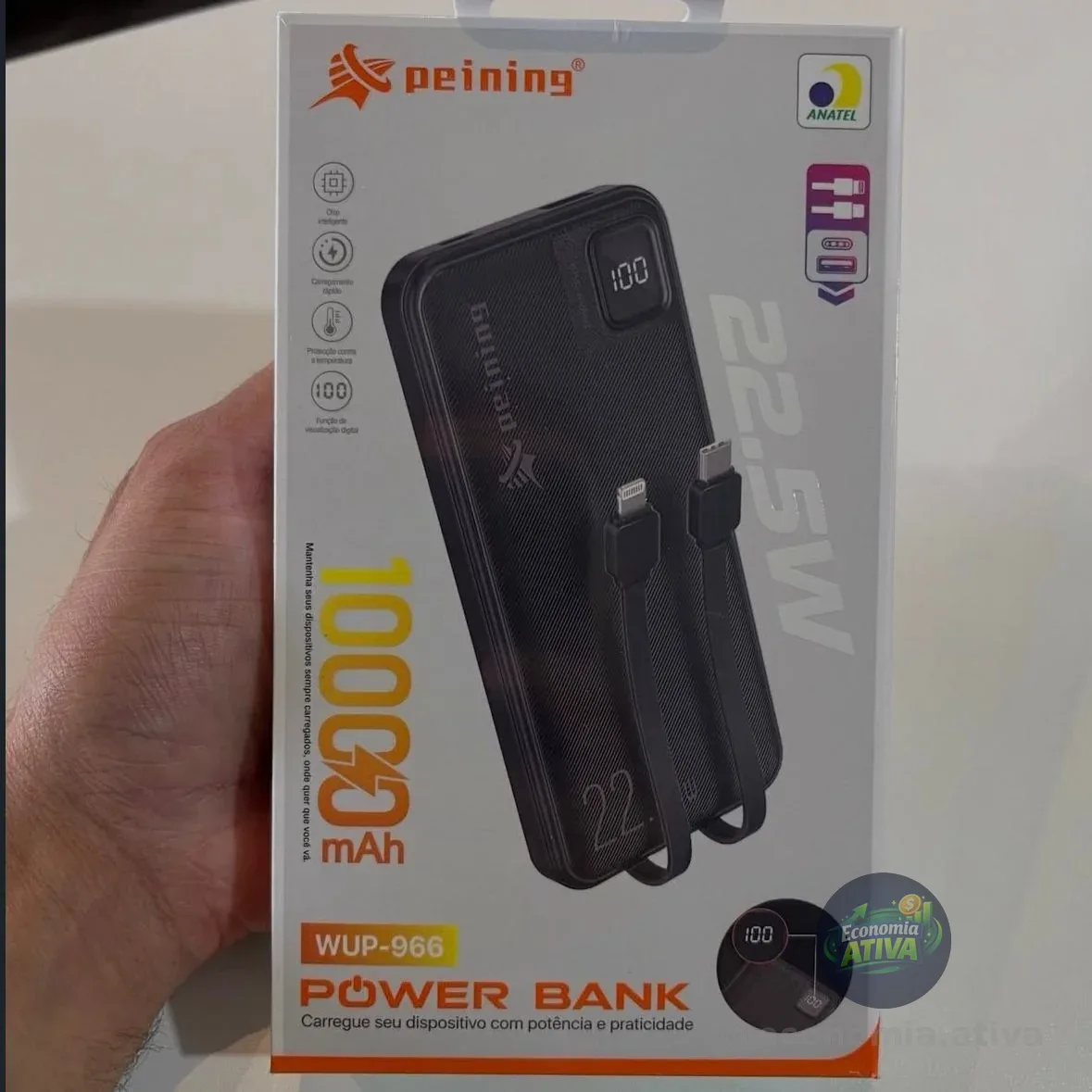 Power Bank 10000mah Turbo 22.5w Carregador Portátil
