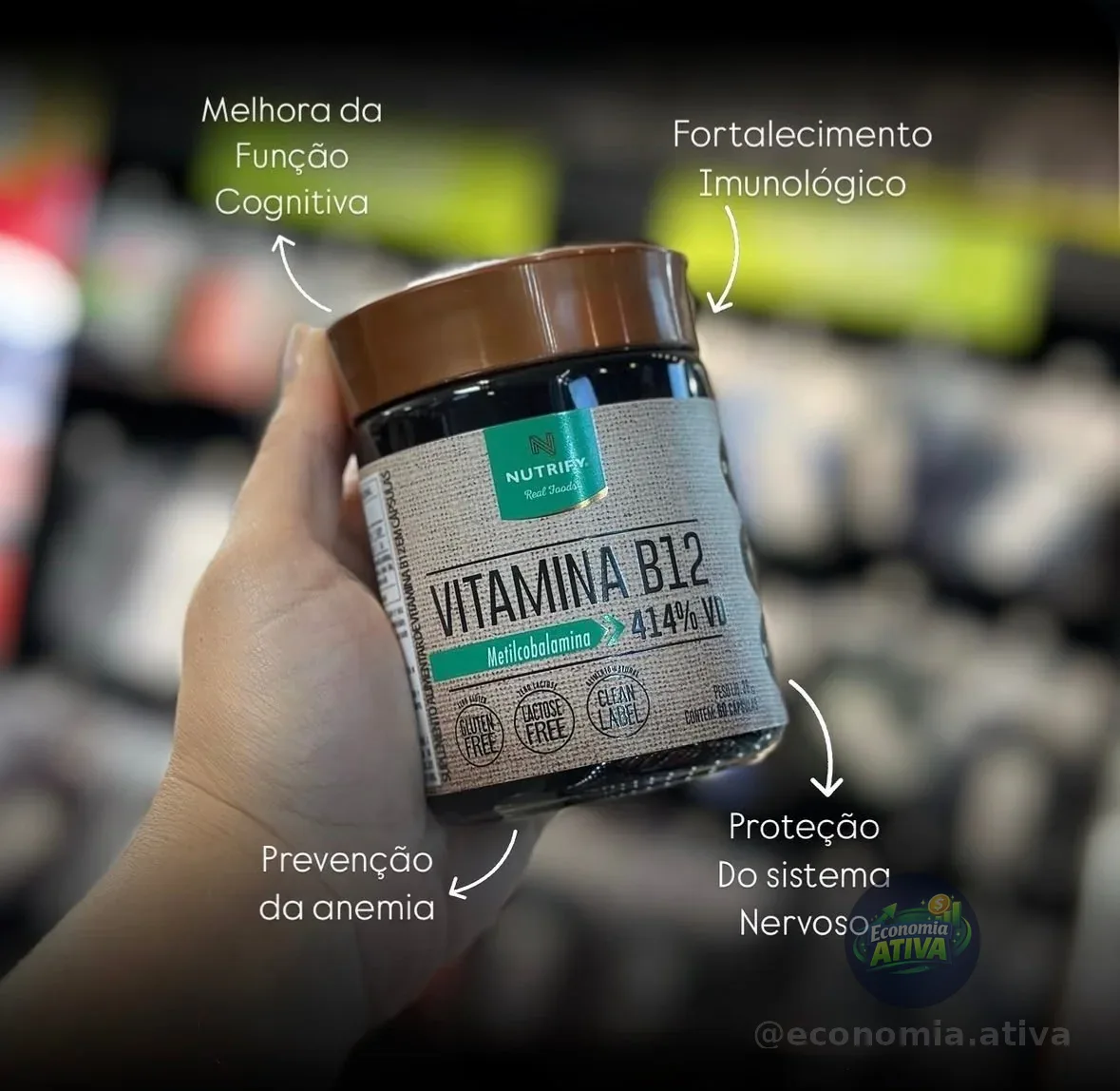 Vitamina B12 Metilcobalamina 414% 60caps Nutrify