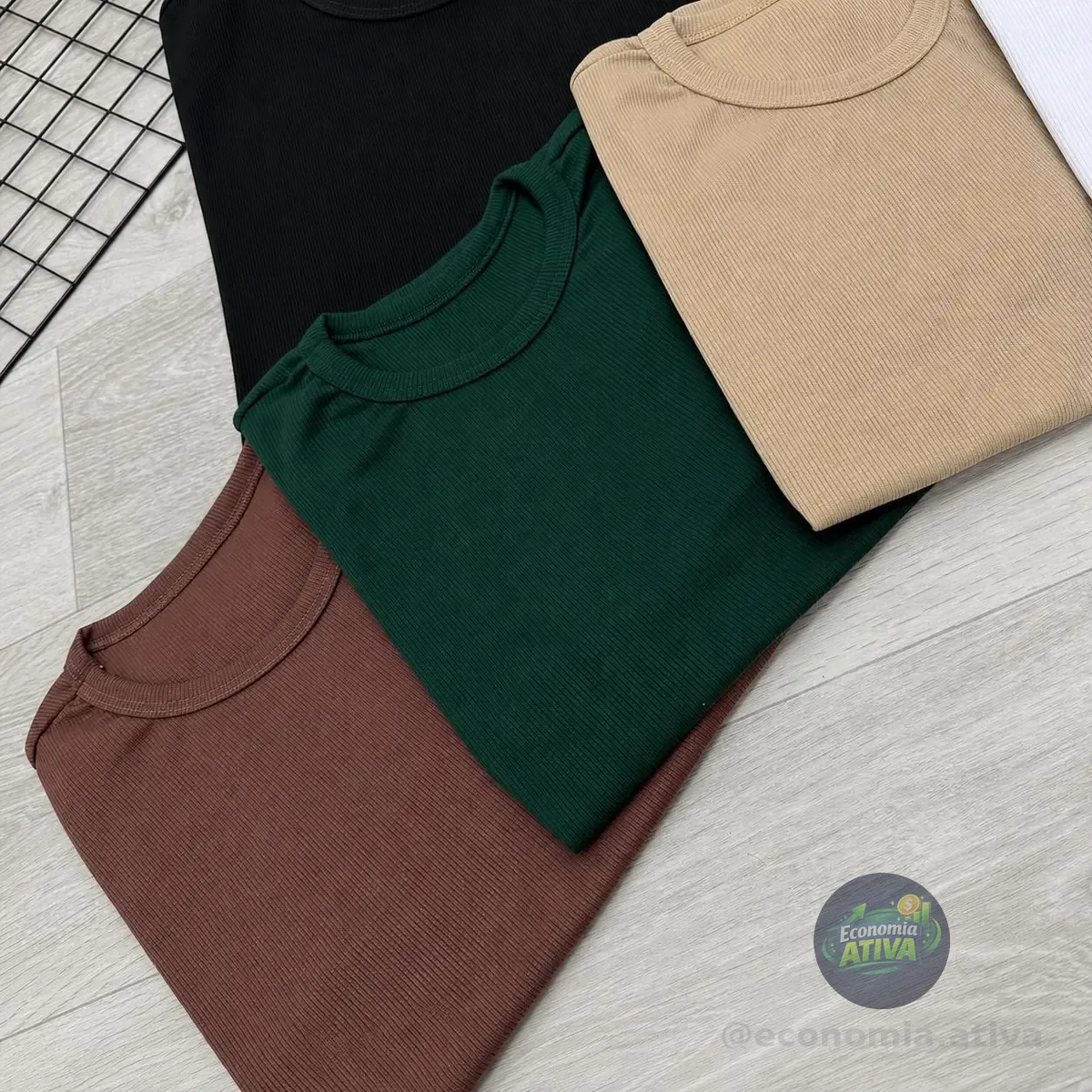 Kit 4 Camisetas Americana Textura Canelada