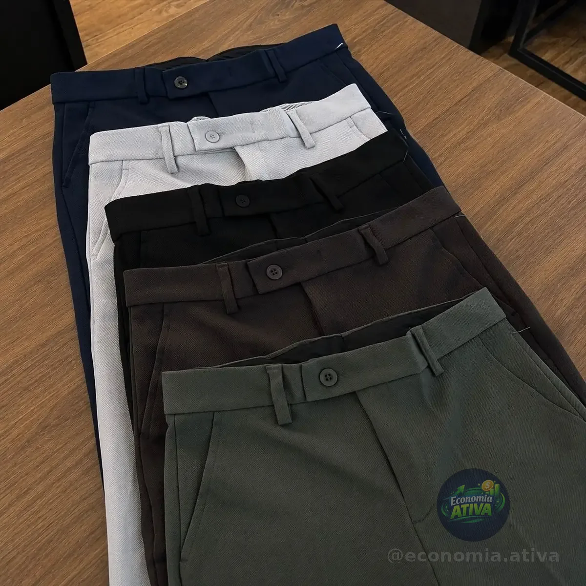 Calça Social Alfaiataria Masculina Malha Elastano Stretch (5 cores)