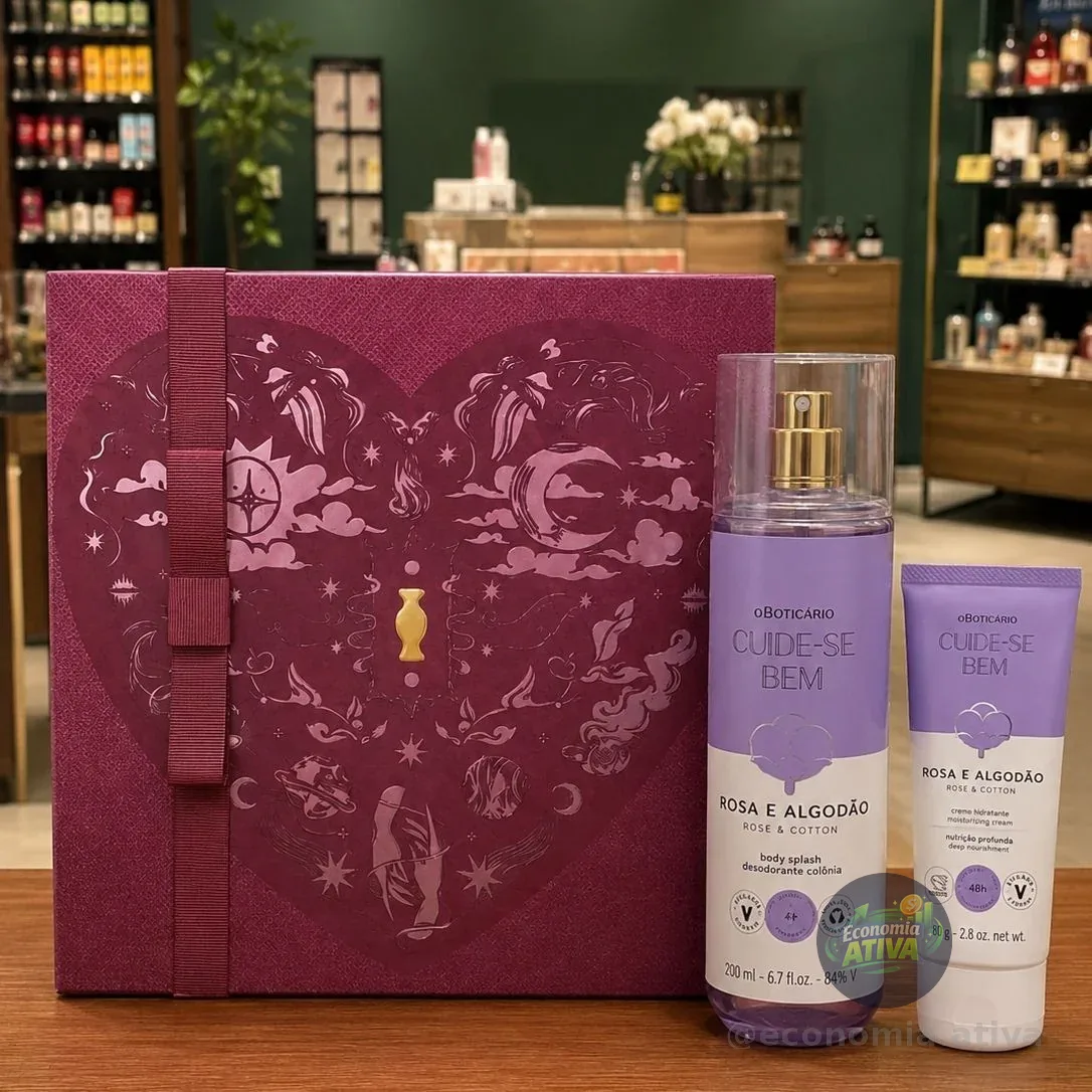 Combo Cuide-se Bem Rosa E Algodão: Body Splash 200ml + Antitranspirante em creme