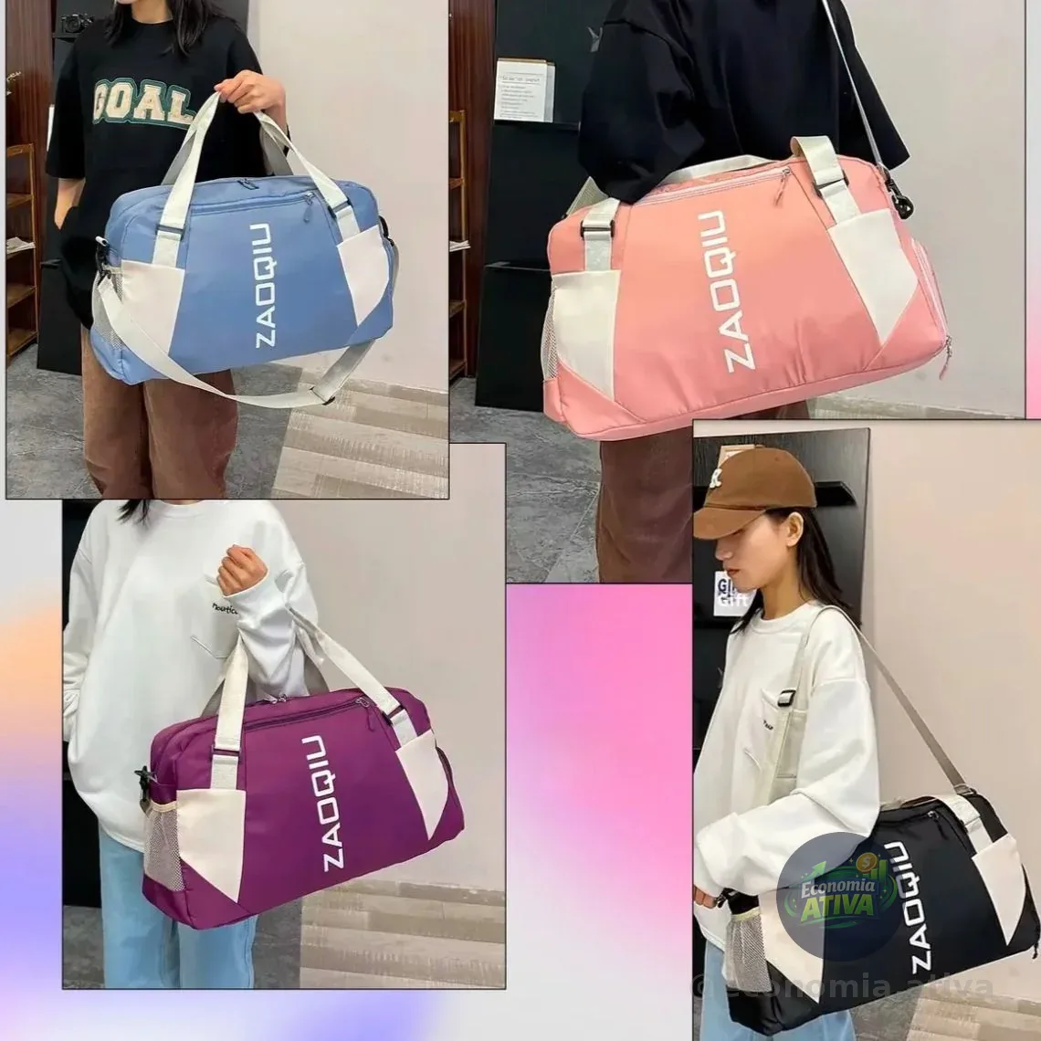 Bolsa Bordo Mala De Mão 10 Kg Viagem Academia Transversal