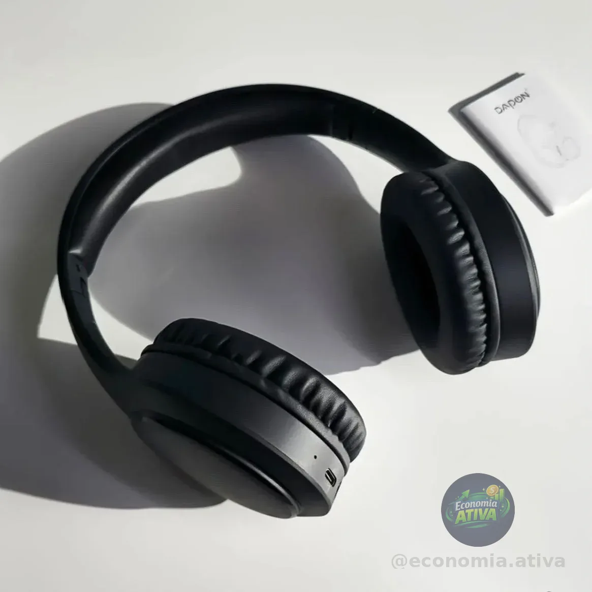 Fone De Ouvido Headphone Dapon H02d Bluetooth 5.1 Over-ear 22h Preto