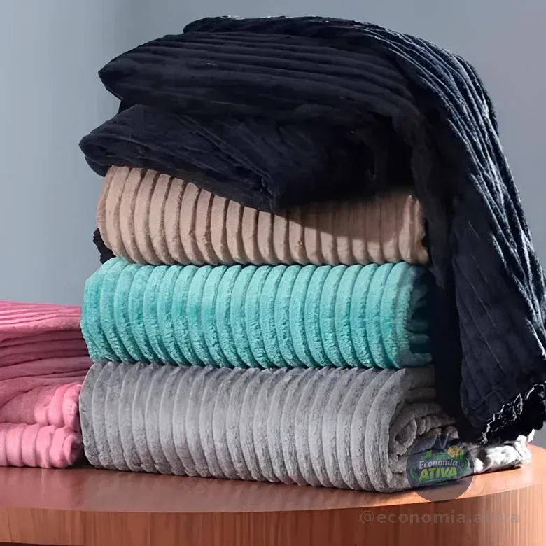 Cobertor Manta Fleece Soft Queen Microfibra Grosso