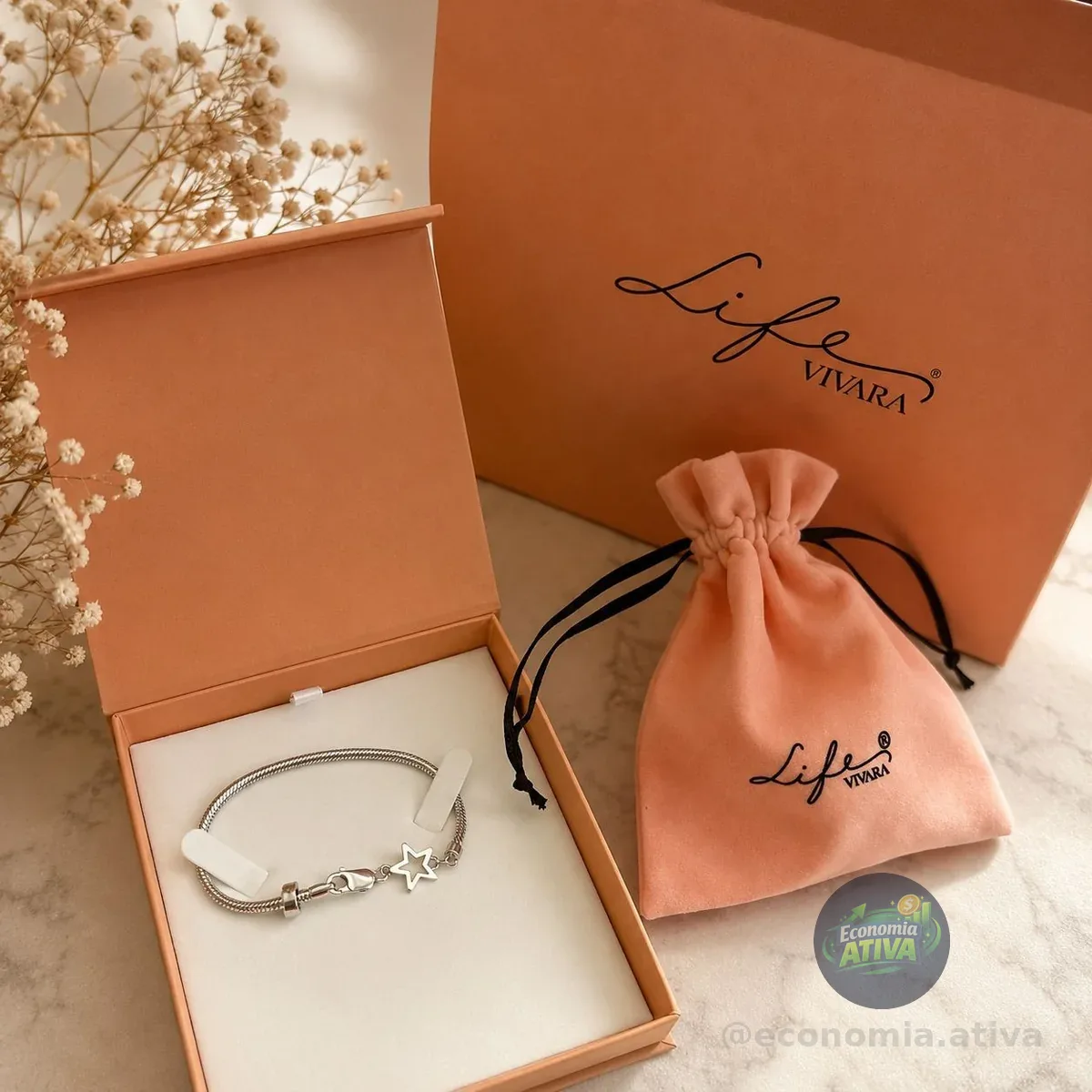 Pulseira Life Estrela Em Prata 925