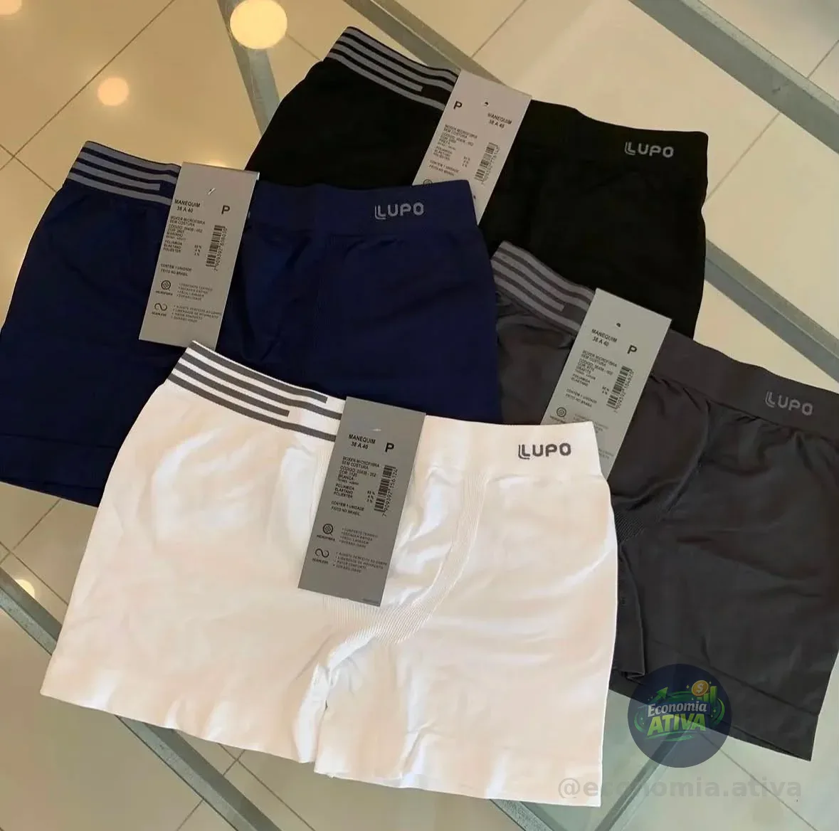 Kit 4 Cuecas Lupo Boxer Poliamida Box Sem Costura