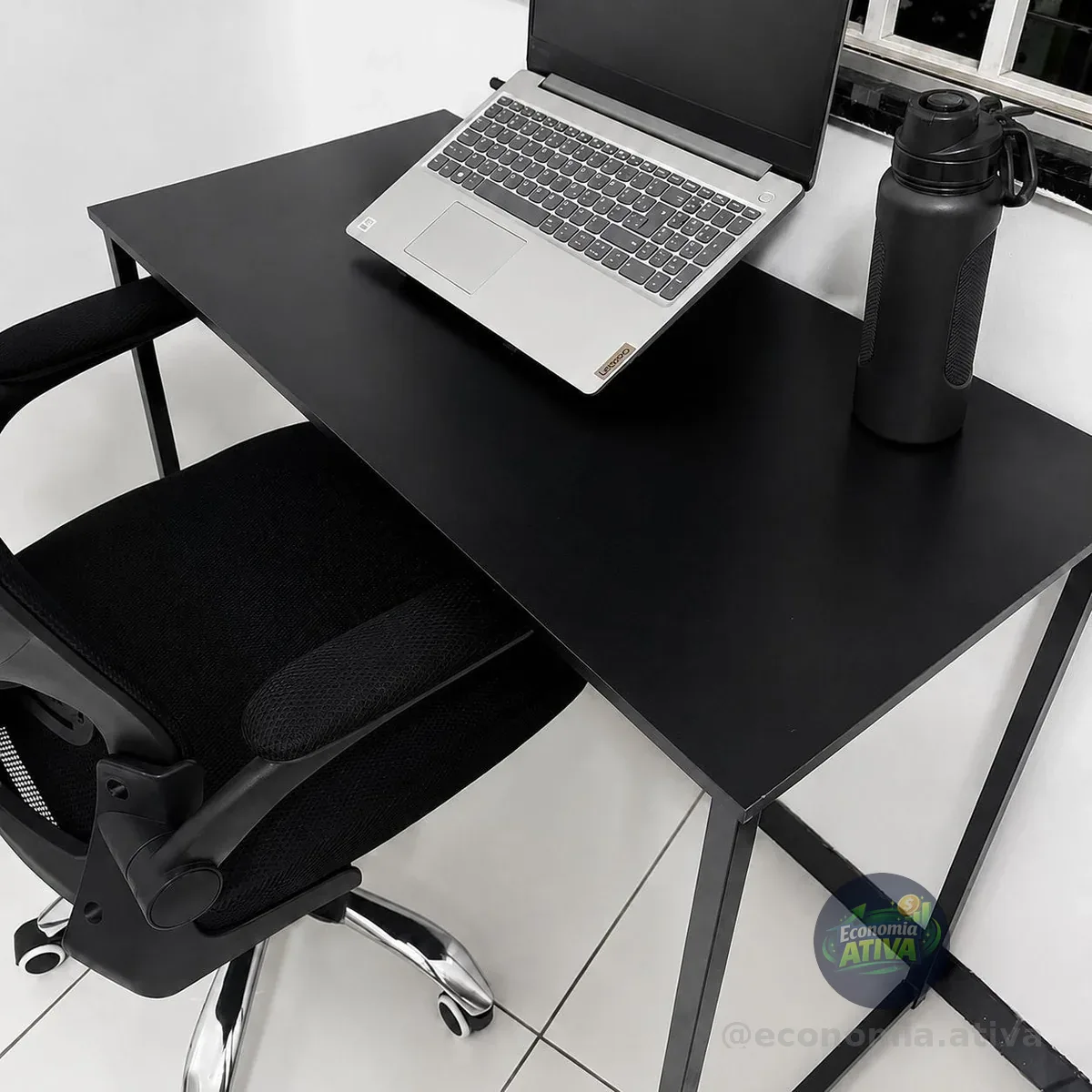 Escrivaninha Industrial Mesa Estudo Aparador Office Aço Mdf