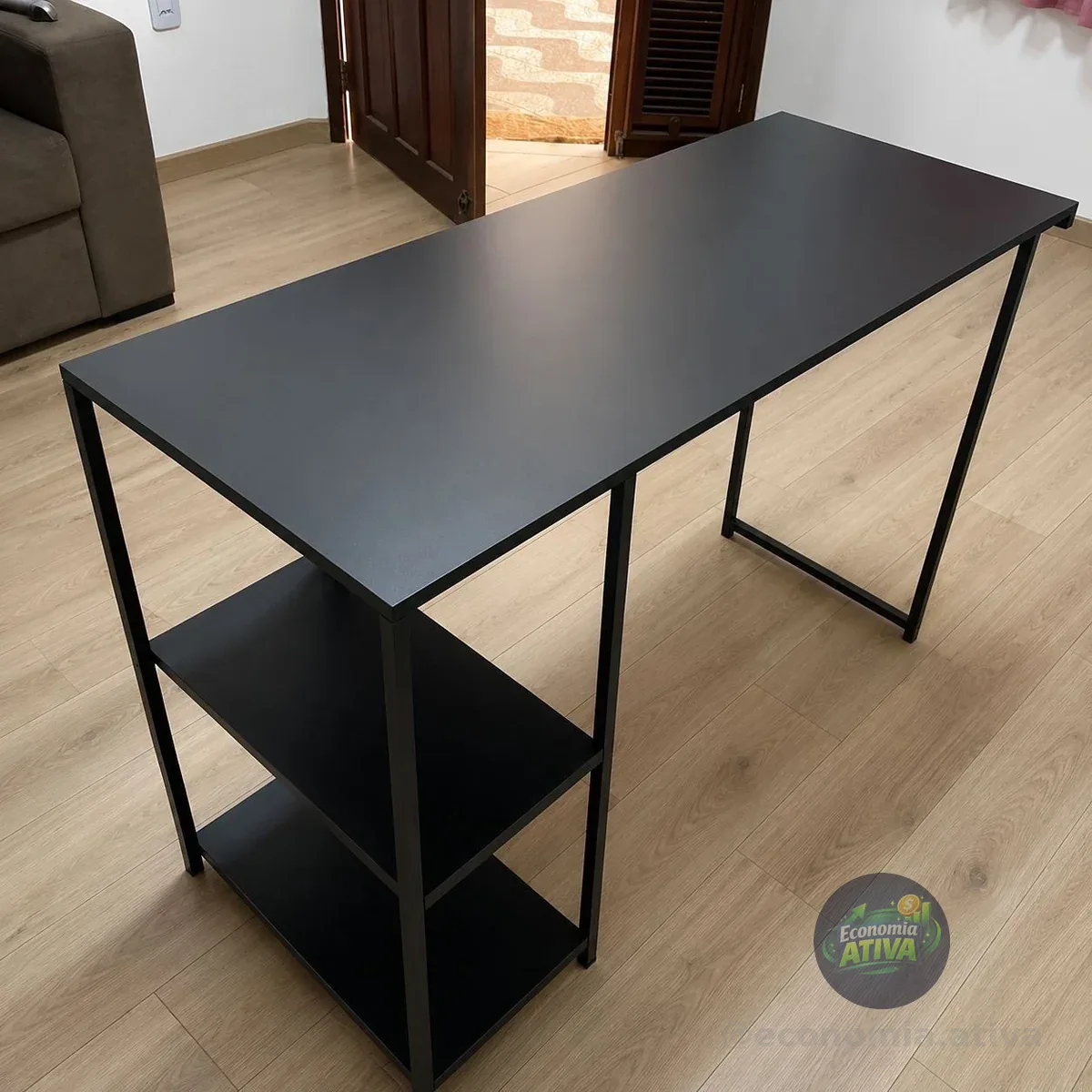 Escrivaninha Mesa Office Estudo Estilo Industrial Cor Preto 1,10m Klm Store