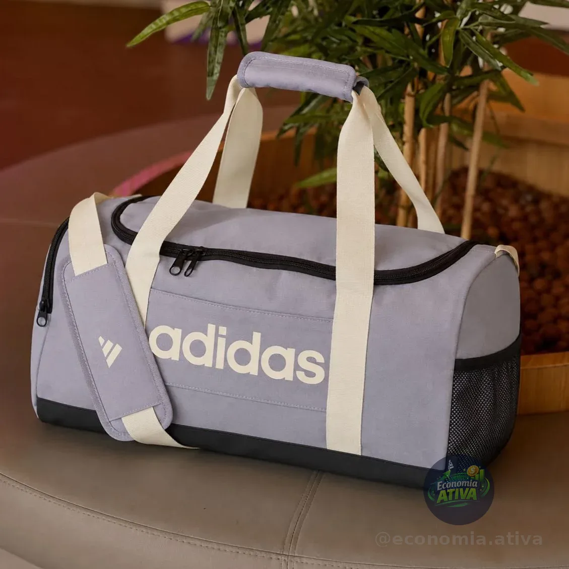 Mala Duffel Linear adidas Lilás Lisa
