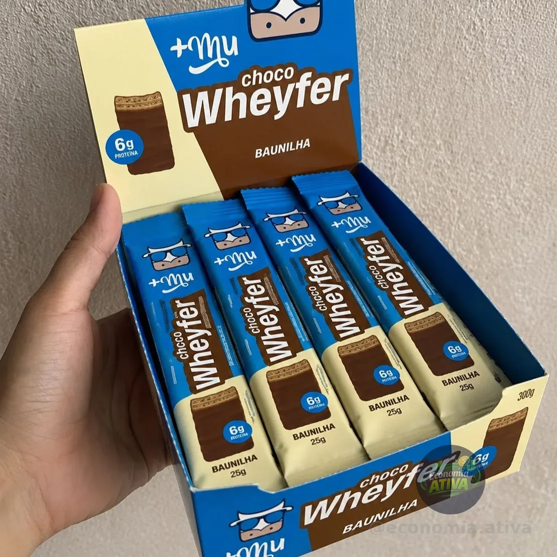 +mu Chocowheyfer Baunilha 6g Proteína- Display 12 Un