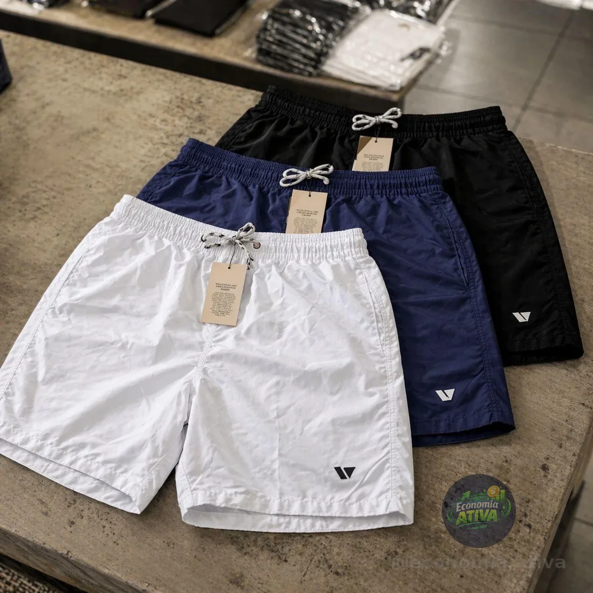 Kit 3 Bermudas Lisas Amarração Shorts Academia Treino Praia