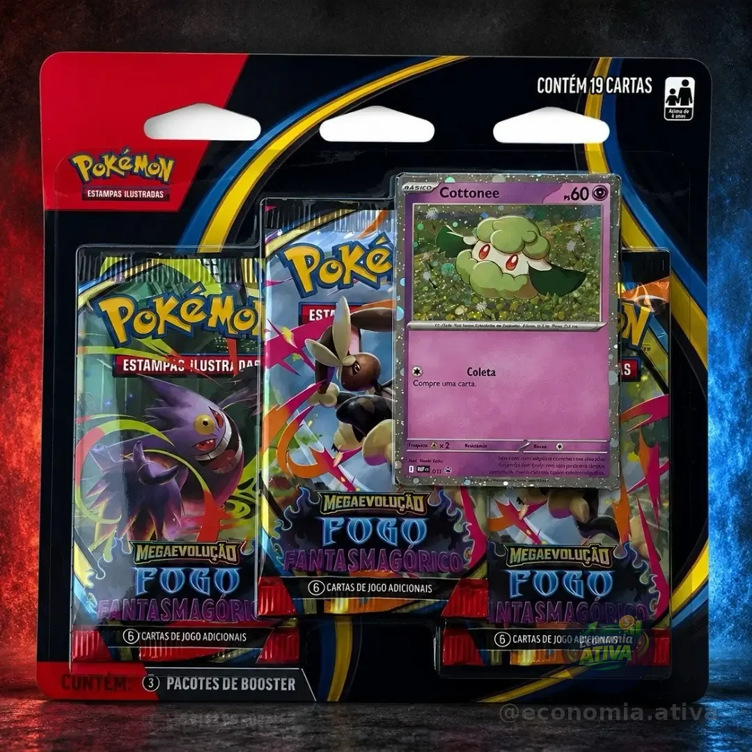 Blister Triplo Pokémon Megaevolução Fantasmagórico Cottonee