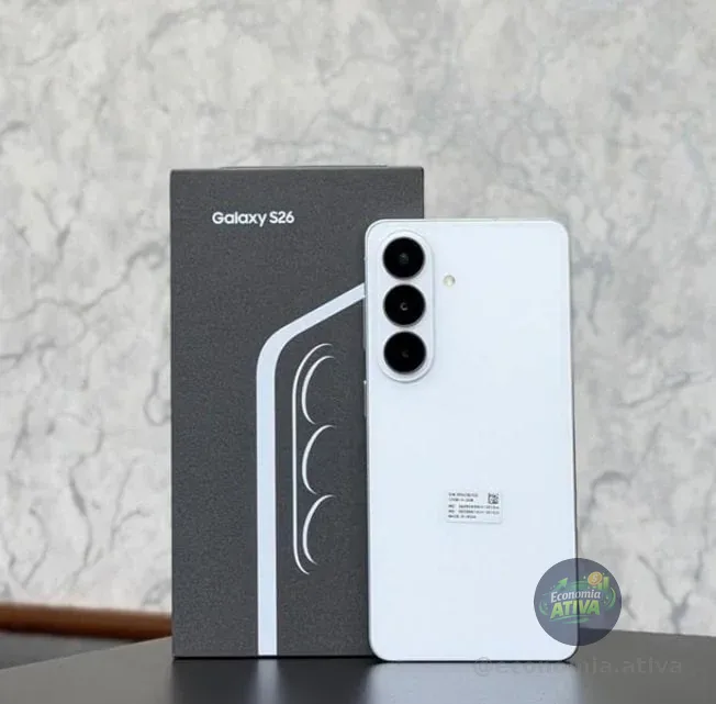 Celular Samsung Galaxy S26 5G, 512GB, 12GB RAM, Galaxy AI, Tela de 6.3" Branco