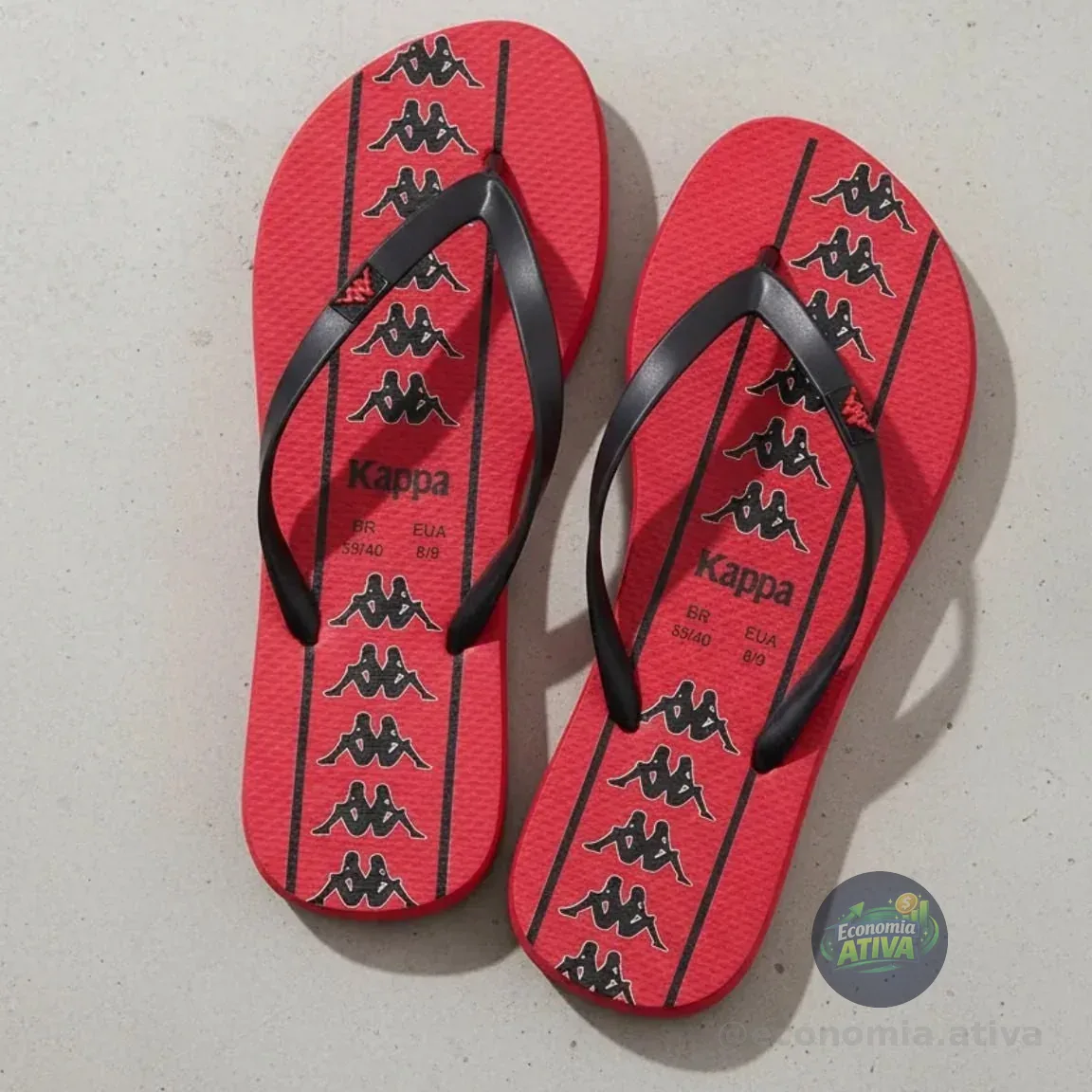 Chinelo Kappa Beach Unissex Em Borracha