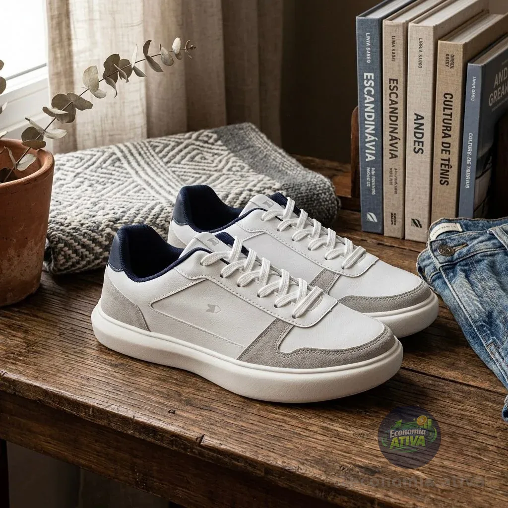 Tênis Sapatenis Masculino Sandrini Evoke Lite Branco Couro (2 cores)