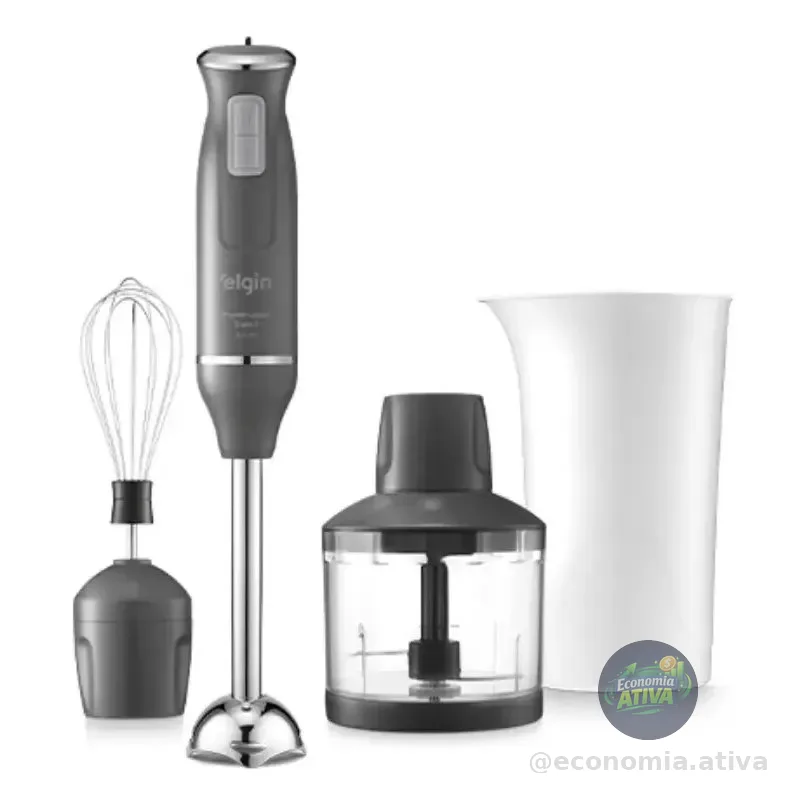 Mixer Power Inox 3 Em 1 600w Elgin Lunar - Cinza Lunar 220v