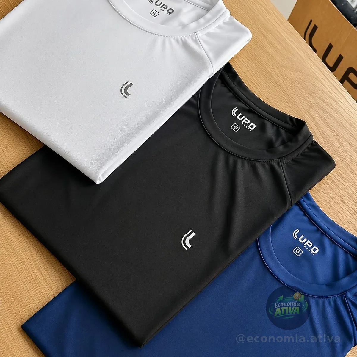 Kit 2 Camiseta Dry Fit Lupo Básica Academia