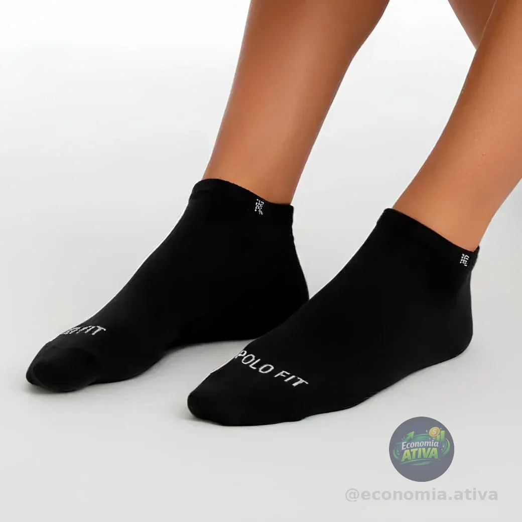 Kit 9 Pares Meias Polo Fit Cano Baixo
