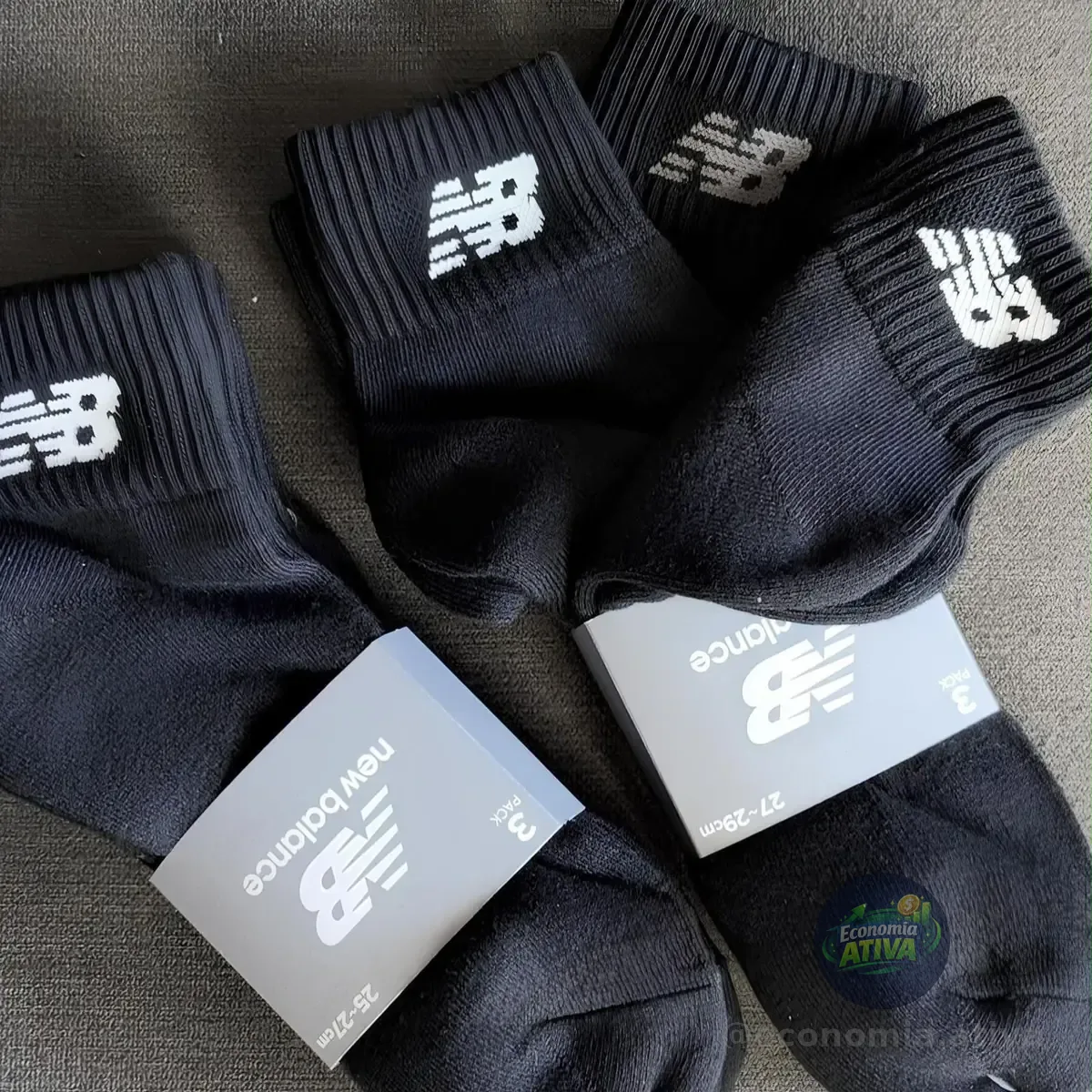 Kit 3 Meias New Balance Cano Longo