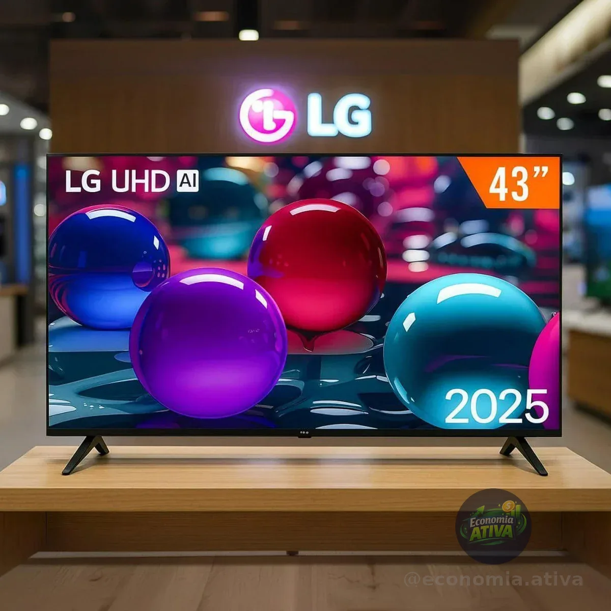 Smart TV LG 43" UHD AI 4K Ai Comando de Voz