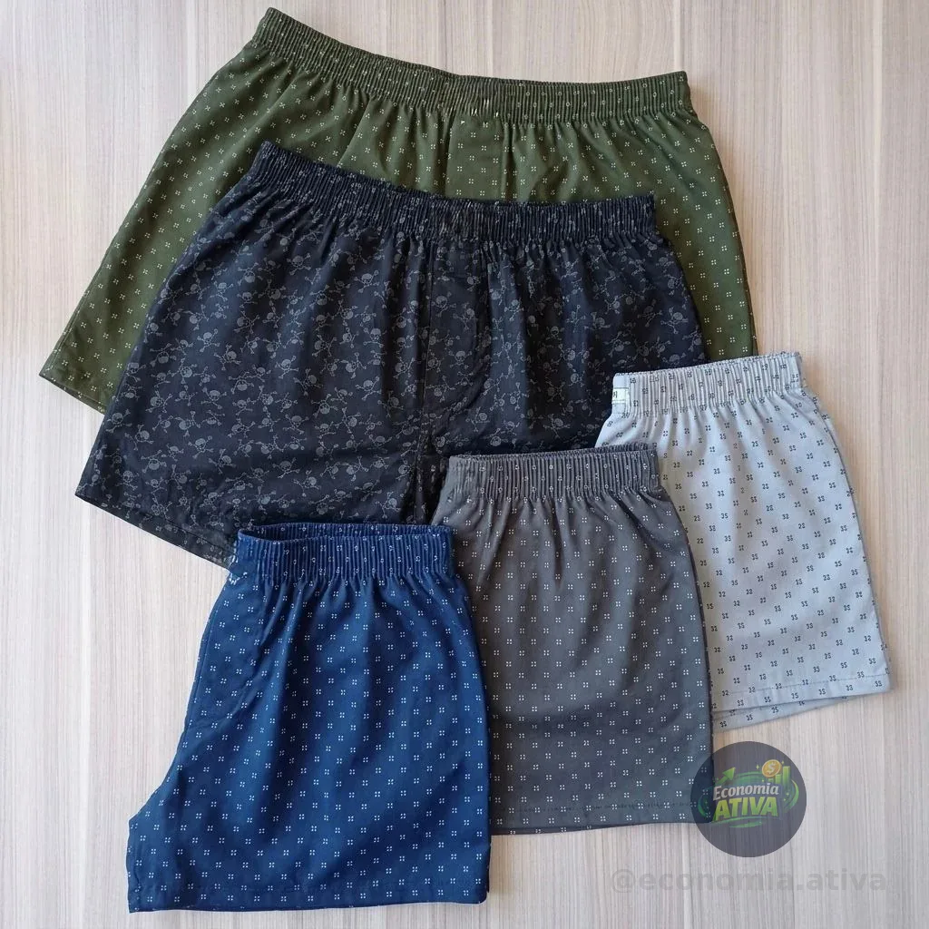 Kit 5 Samba Canção De Liganete Cueca Short Malha Fria Pijama