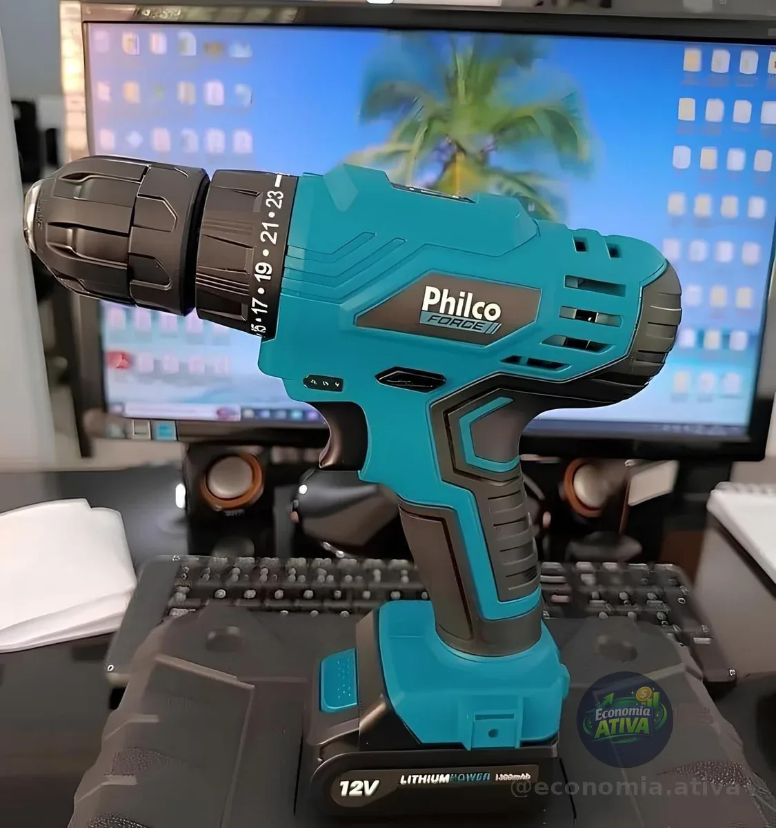 Parafusadeira Force Bivolt 2 Em 1 800rpm Ppf12 Philco Azul 127/220v