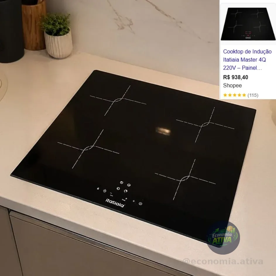 Cooktop Itatiaia Master 4 Bocas Vidro Preto Indução