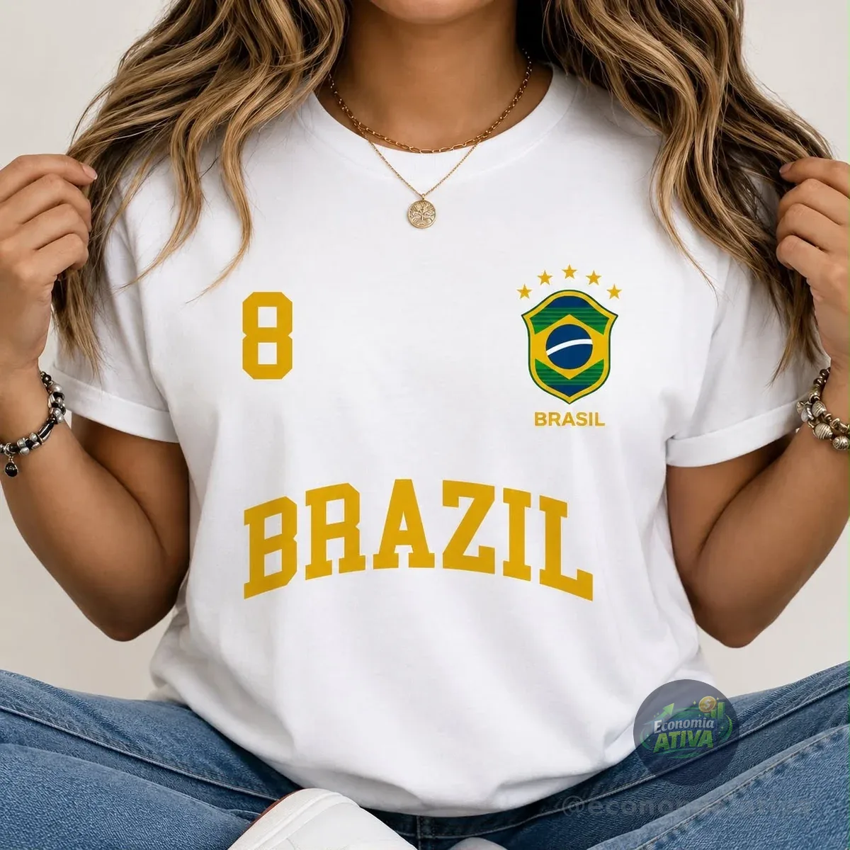 Blusa Feminina Brasil Hexa T-shirt