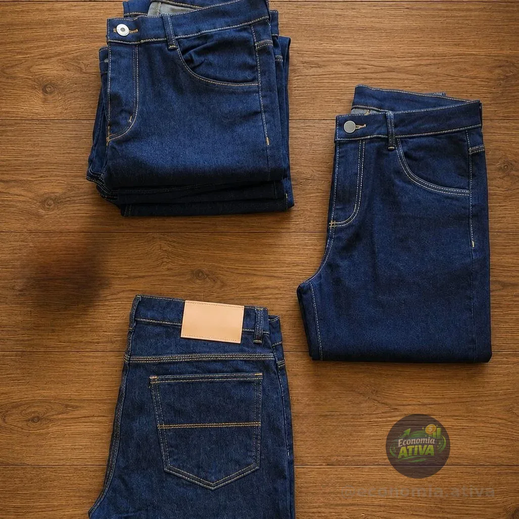 Kit Com 4 Calças Jeans Masculina Lycra Elastano Reforçada