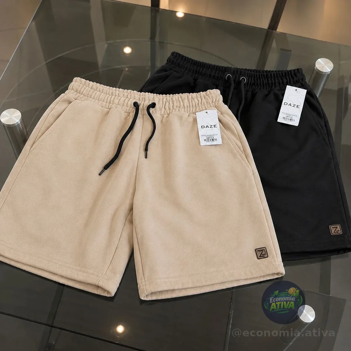 Kit 2 Bermuda Shorts Masculino Moletinho (4 cores)