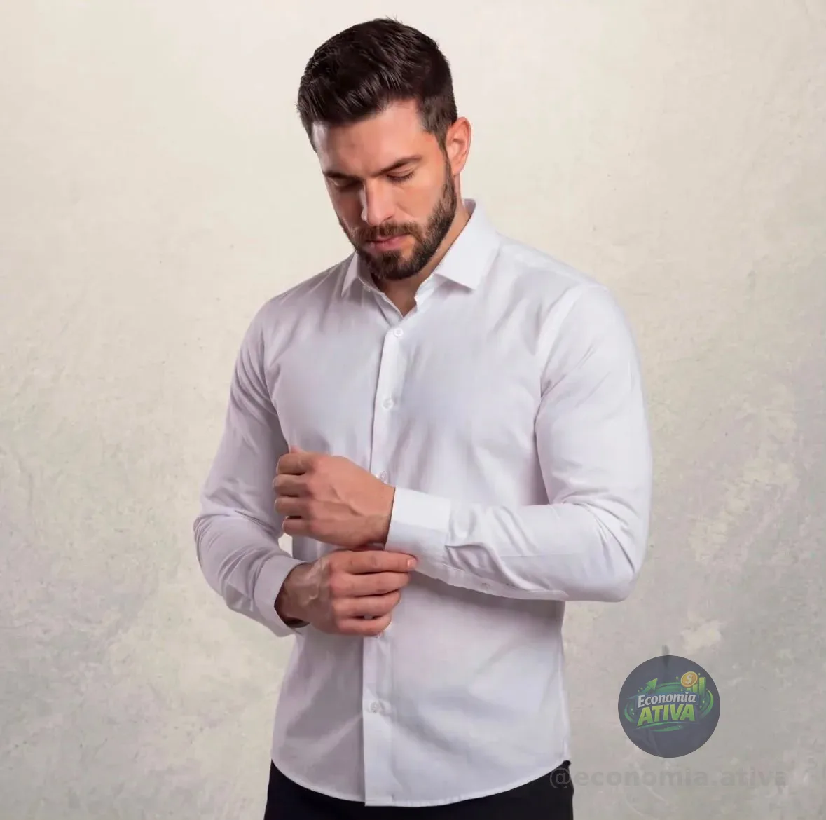 Camisa Social Masculino Manga Longa