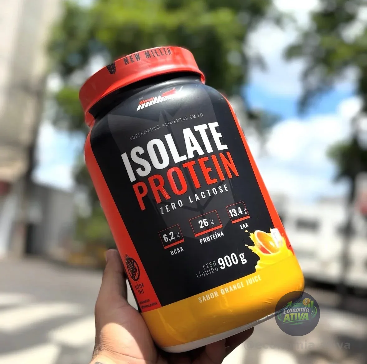 Whey Protein Isolate New Millen De Laranja, 900g