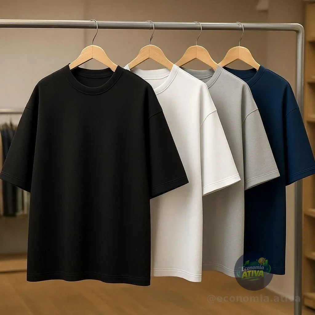 Kit 4 Camisas Camiseta Básica Lisa 100%