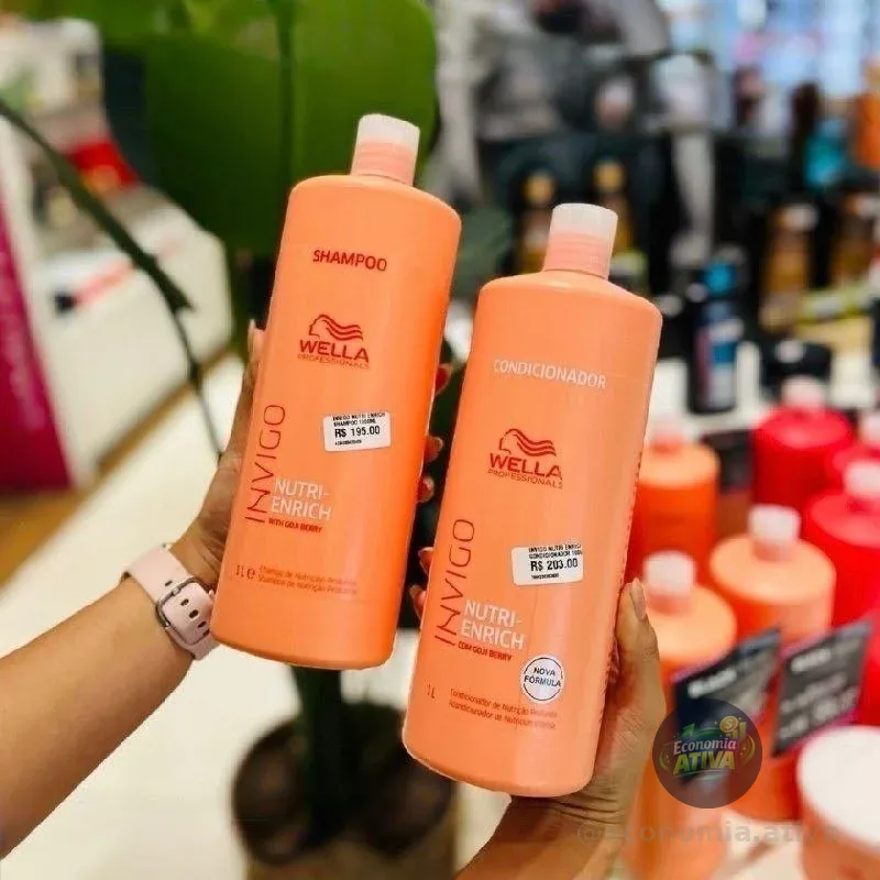 Kit Wella Pro Invigo Enrich - Shampoo 1L - Condicionador 1L