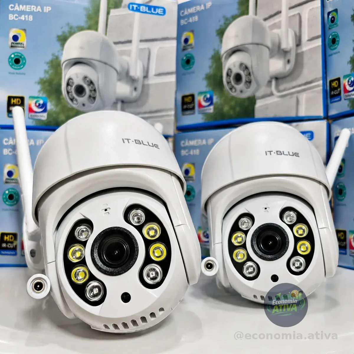 Kit 2 Câmeras De Segurança Ip Wifi A8 Full Hd Icsee Ptz 355°