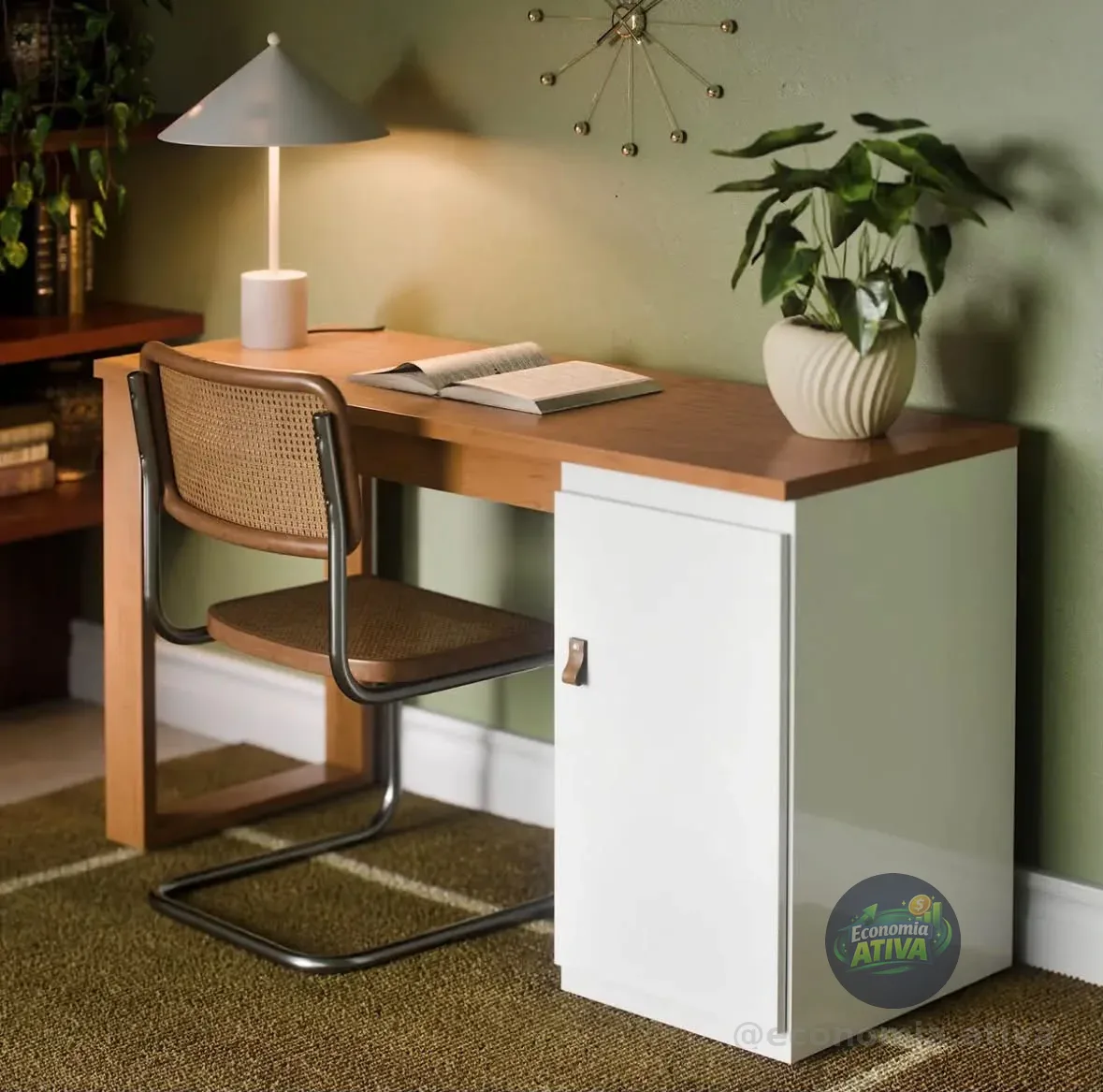 Mesa Escrivaninha Home Office Paris Para Pc Computador Com 1 Porta