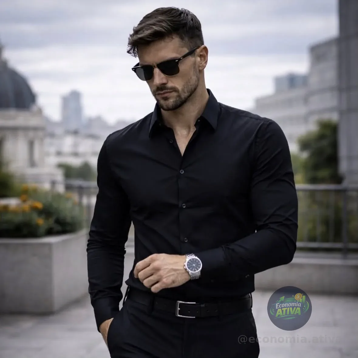 Camisa Social Masculina Slim Fit