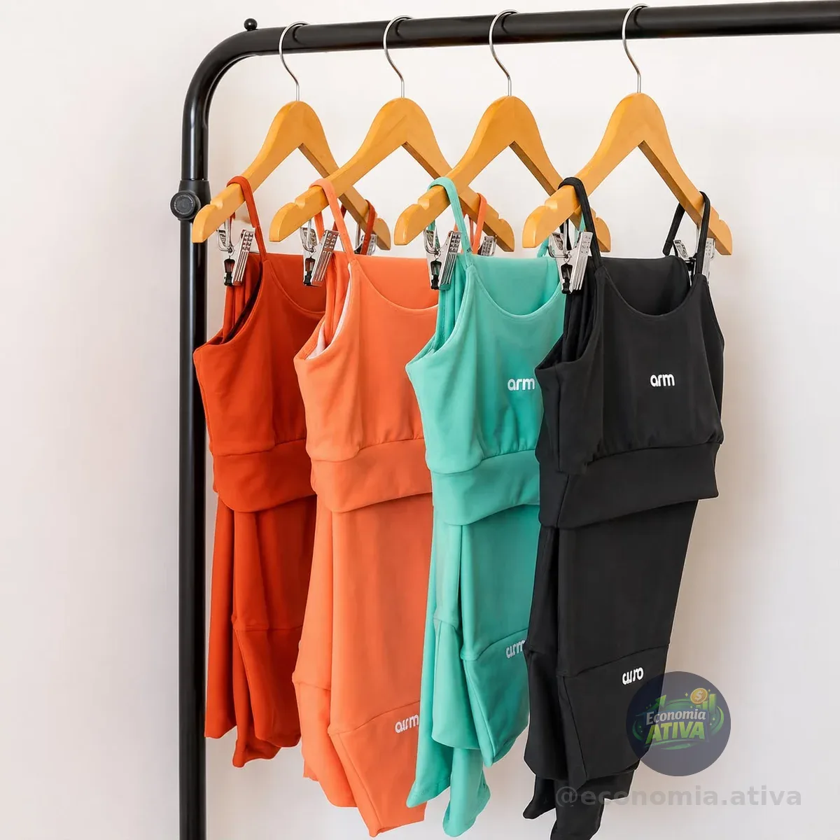 Conjunto Feminino Fitness Blackout Top E Legging Arm