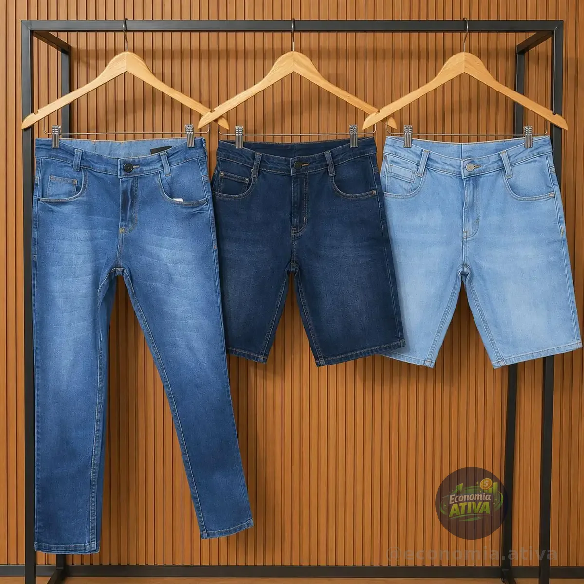 Kit 2 Bermudas 1 Calça Jeans Skinny Lycra