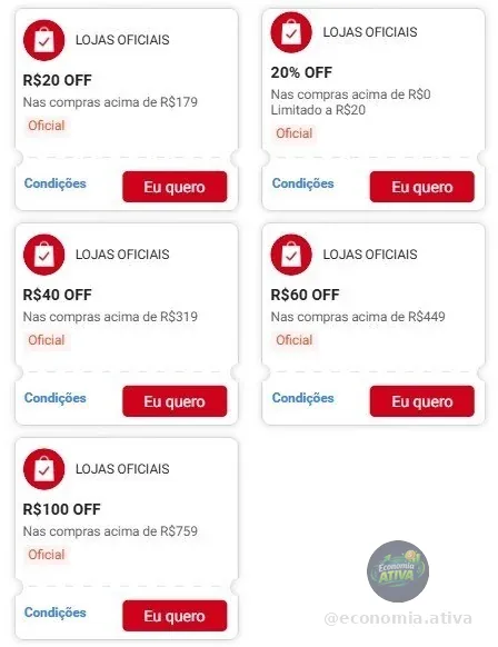 NOVOS CUPONS SHOPEE