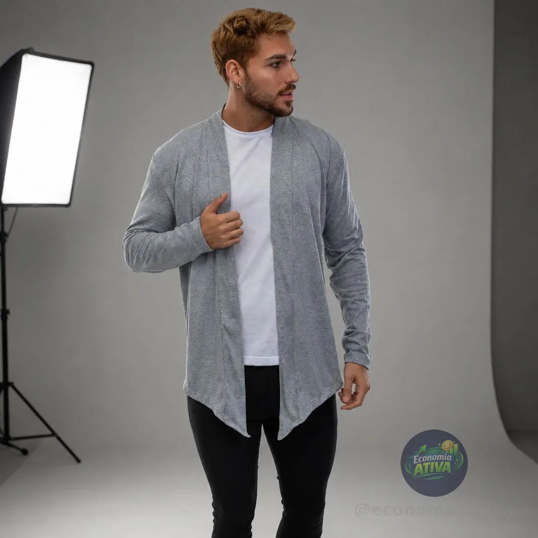 Casaco Cardigan Aberto Manga Longa Fashion Atemporal (9 cores)