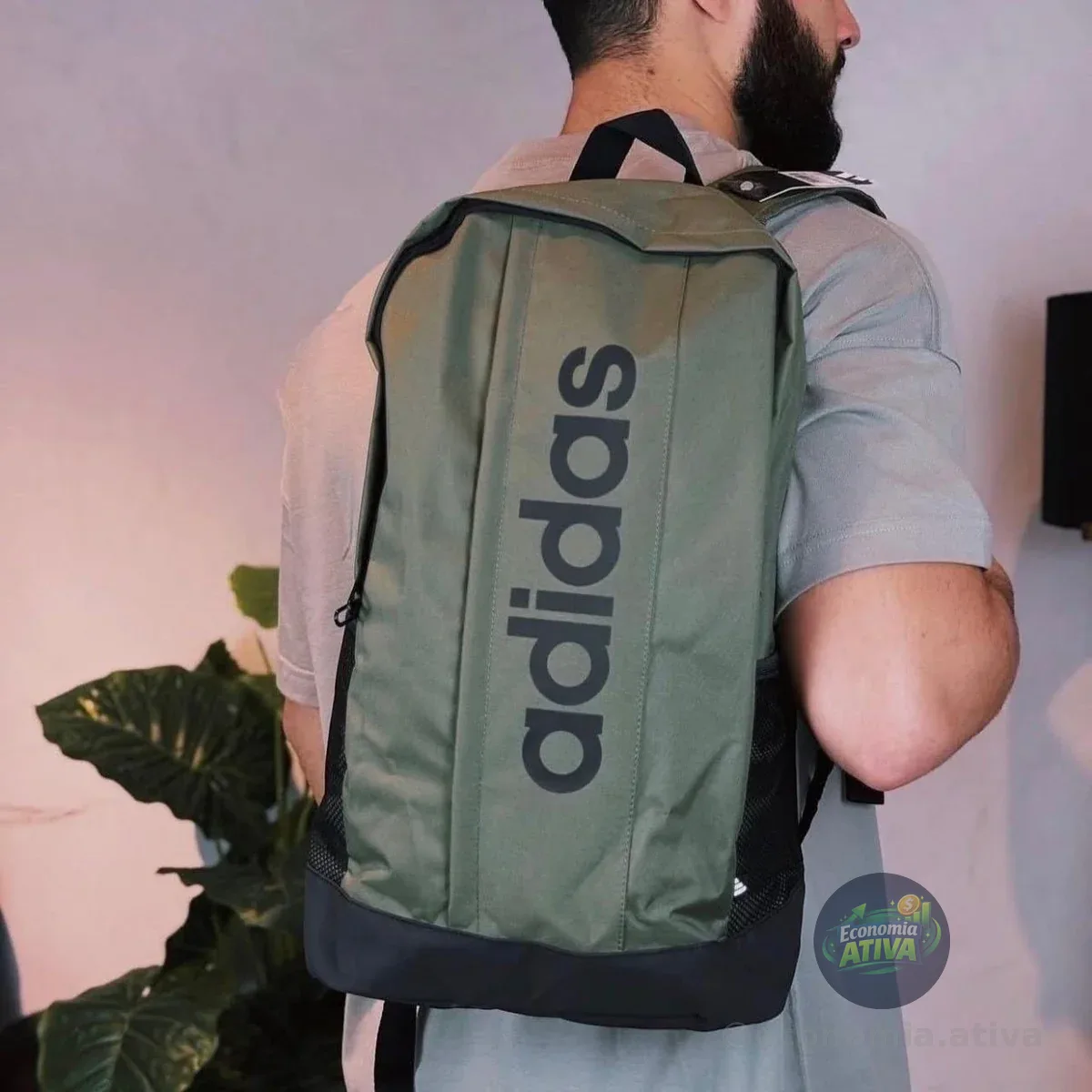 Mochila Adidas Linear Olive Strata 18,5L