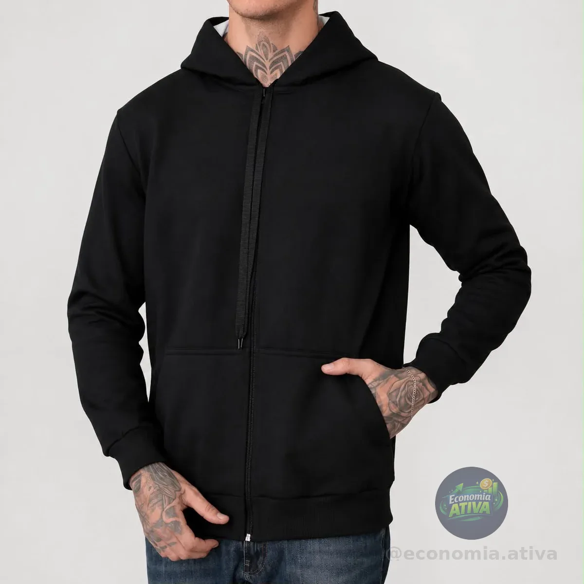 Moletom Masculino Com Capuz Em Zíper (9 cores)