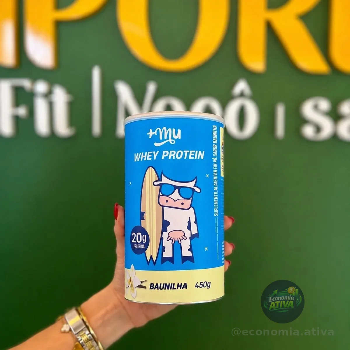 +Mu Pote Whey Concentrado Sabor Baunilha - 450g