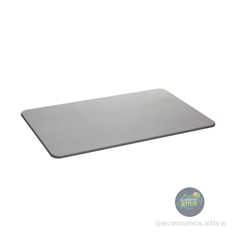 Tapete de Pedra Diatomita para Banheiro Cinza 60cm x 39cm