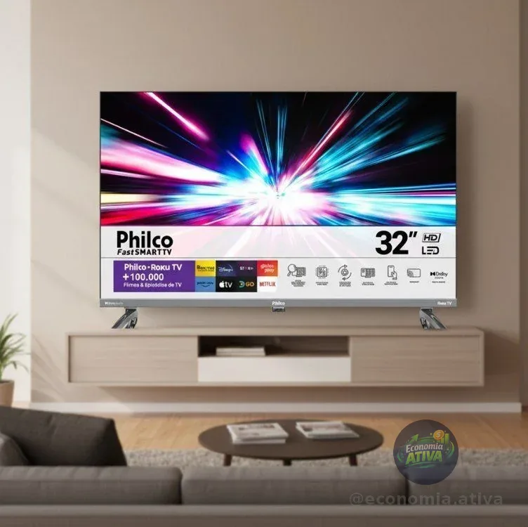 Smart Tv 32 Philco Roku Tv Dolby Áudio Hdr10 P32crb