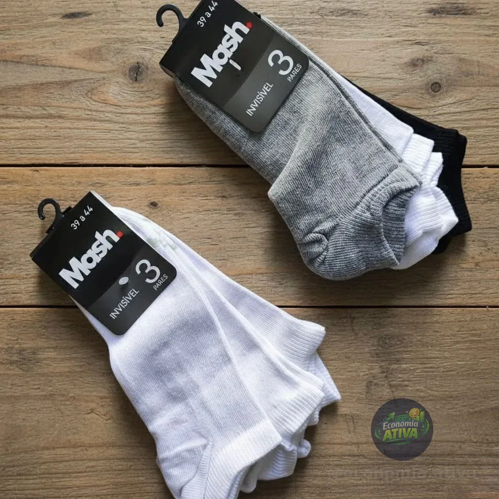 Kit Meia Invisível Mash 10 Pares Algodão