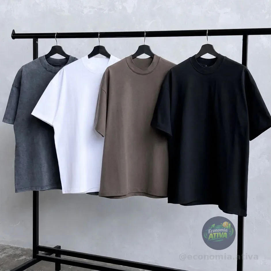 Kit 4 Camisas Camiseta Básica Algodão