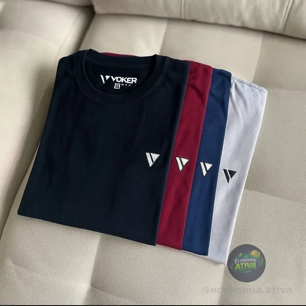Kit 5 Camisetas Camisas Masculina Slim Voker Linha Premium