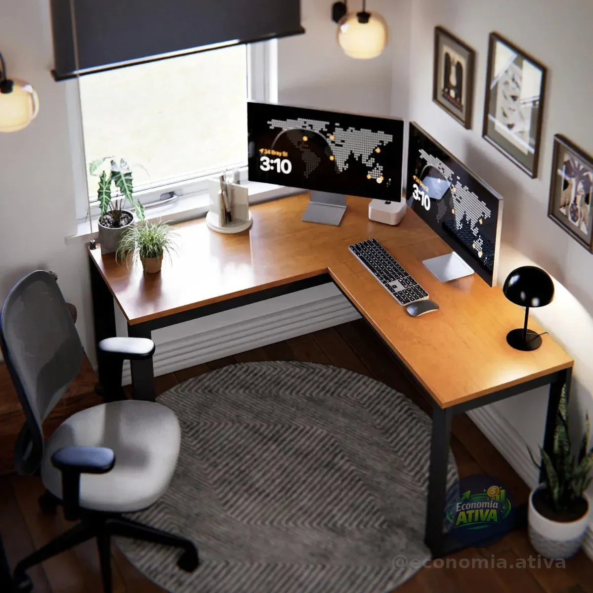 Mesa Escrivaninha Em L Berlim Escritorio Home Office